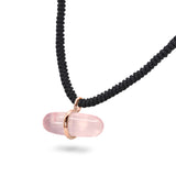AURUM ROSE QUARTZ MACRAMÉ NECKLACE