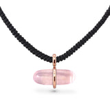 AURUM ROSE QUARTZ MACRAMÉ NECKLACE