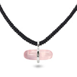 AURUM ROSE QUARTZ MACRAMÉ NECKLACE