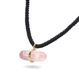 AURUM ROSE QUARTZ MACRAMÉ NECKLACE