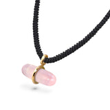 AURUM ROSE QUARTZ MACRAMÉ NECKLACE