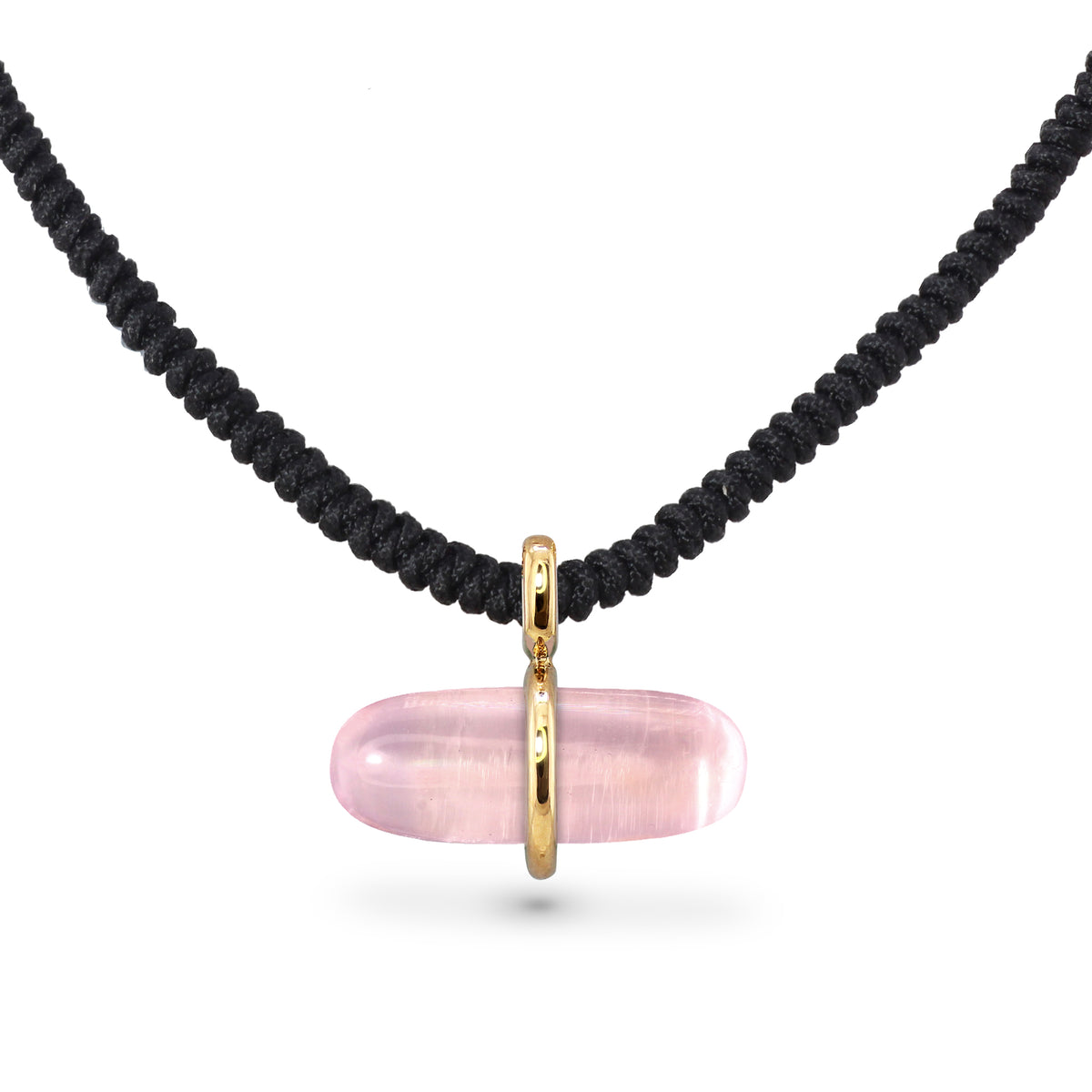 AURUM ROSE QUARTZ MACRAMÉ NECKLACE