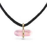 AURUM ROSE QUARTZ MACRAMÉ NECKLACE