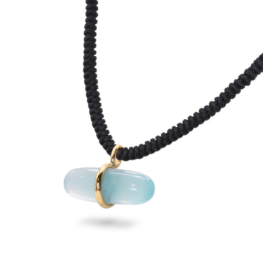 AURUM SKY AGATE MACRAMÉ NECKLACE