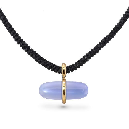 AURUM SKY AGATE MACRAMÉ NECKLACE
